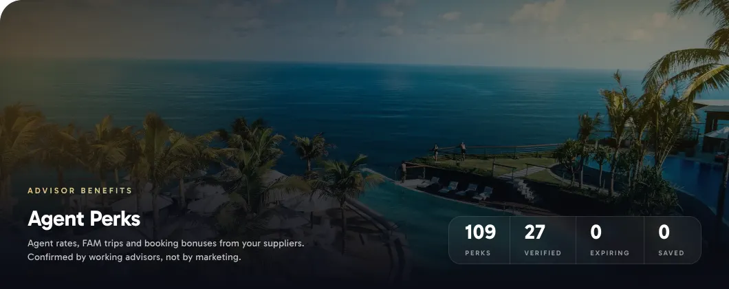 Agent Perks: perk, verified, expiring and saved counts, and your agency's own perks
